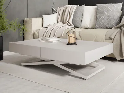 Produktbild von Couchtisch Höhenverstellbar Cavetta U - Esstisch 120-200x80x27-76 cm Kaschmir Beige