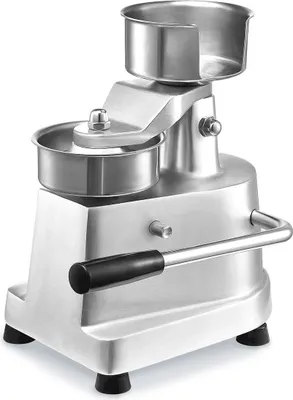 Image de Machine à hamburgers commerciale, machine à hamburgers de 100 mm/4 pouces, machine à hamburgers en acier inoxydable de qualité alimentaire très résistante, robot culinaire pour la préparation de viande avec 1 000 papiers à hamburgers