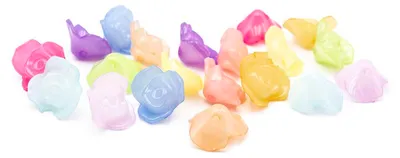 Produktbild von Vintageparts Blütenperlen Acryl Jellystyle Farbmix 16 mm