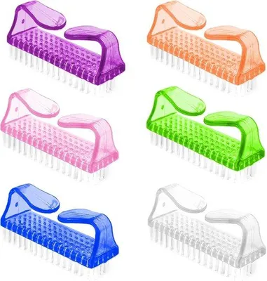 Produktbild von Famanu Nagelbürsten 6 Stück - Handbürste mit harten Borsten - Mehrfarbig