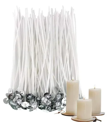 Produktbild von Kerzendochte 100 Stück Baumwolle vorgewachst 10cm für Kerzenherstellung DIY
