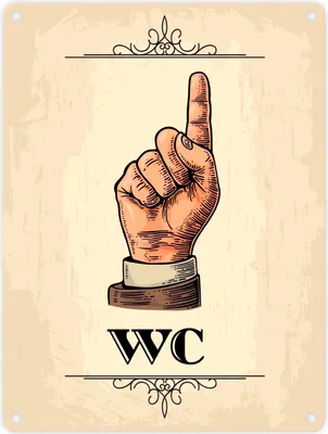 Produktbild von Vintage WC Schild Richtungsschild Durchgang in beige Schild Blechschild