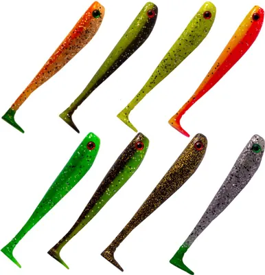Produktbild von GapShad Gummiköder 11,5cm - 4 Gummifische, Farbe:Chartreuse-Motoroil