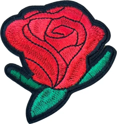 Produktbild von Rose im Knopf-Emblem-Aufnäher zum Aufbügeln