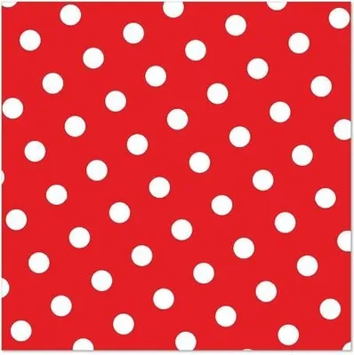 Produktbild von Papstar Servietten, 3-lagig 1/4-Falz 33 cm x 33 cm rot "Dots", 12 x 30 Stück