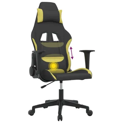 Produktbild von vidaXL Gaming-Stuhl mit Massagefunktion Schwarz und Hellgrün Stoff