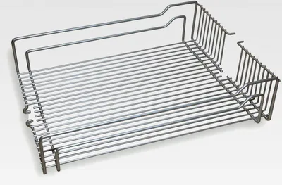 Produktbild von Einhängeboden Einhängekorb für Hoch-Schrank Dispensa/Drahtkorb für 45er Apothekerschrank / 400 x 467 x 110 mm/Stahl Silbergrau (matt verchromt) von SO-TECH®