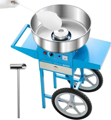 Produktbild von Zuckerwatte-Maschine – Professionelle Zuckerwatte-Maschine mit 1000-Watt-Motor, Edelstahlbehälter und Wagen