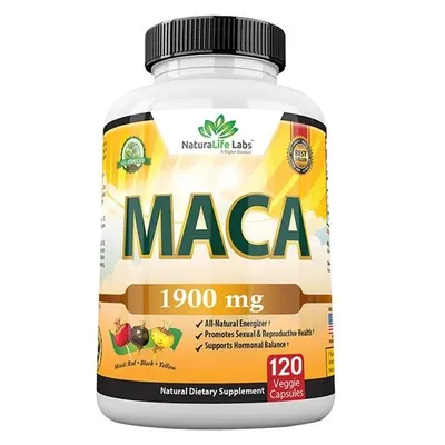 Image de Racine de maca biologique 1900 mg (120 gélules) Complément alimentaire, énergie, endurance, force, vitalité, santé sexuelle, santé masculine, libido