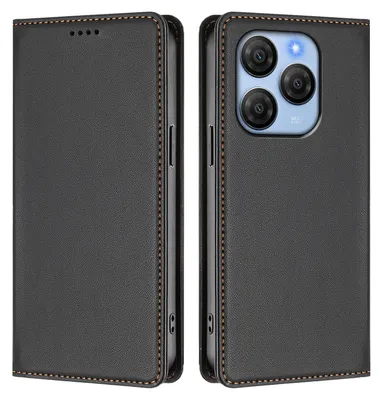Image de Étui en cuir pour Blackview Shark 9, étui à rabat magnétique en cuirPolyuréthaneavec support, noir