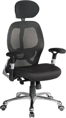 Obrázok produktu pre Kancelárske kreslo Casa Dolce INDIA, 65x61x115-125 cm, látka a sieťovina, výškovo nastaviteľné, čierne, s podrúčkami, mechanizmus Synchro