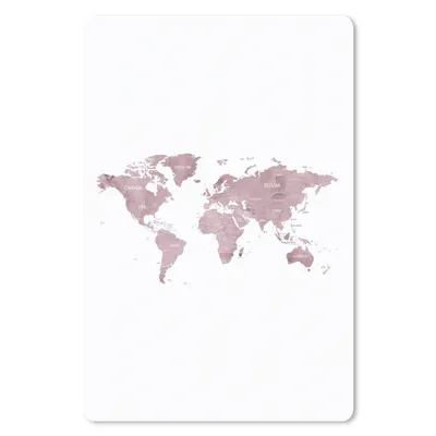 Produktbild von MuchoWow® Mauspad Mousepad Weltkarte - Rosa - Marmor 18x27 cm - Mousepads - Maus Mat - Pad - Mausunterlage
