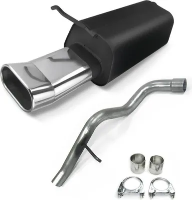Produktbild von Stahl Sportauspuff Endschalldämpfer Audi A3 VW Golf 4 Beetle Seat Leon 2x76 rund