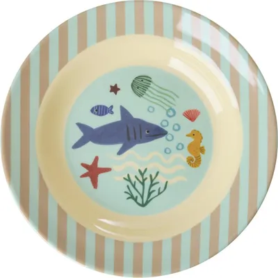 Image de Rice Mélamine Assiette creuse - Blue Ocean Print
