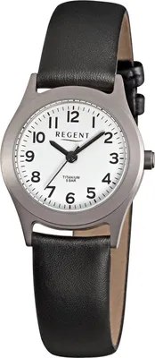 Regent F-871 Damenuhr Titan mit Lederband 1