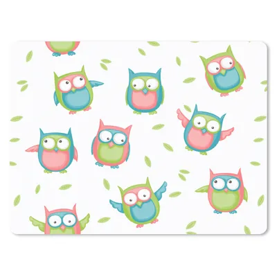 Produktbild von MuchoWow® Mauspad Mousepad Eulen - Muster - Kinder 40x30 cm - Mousepads - Maus Mat - Pad - Mausunterlage - Anti Rutsch