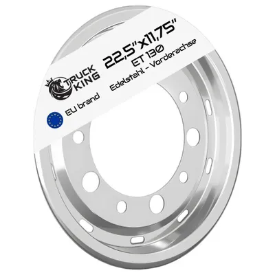 Produktbild von TruckKing Radkappe 22.5"x11.75" ET130 Felgenkappe Edelstahl Radblende Radkappe für die Vorderachse LKW