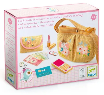Imagen del producto de Bolso ORELIA con accesorios de Djeco, ideal para las pequeñas amantes de la moda. Un complemento elegante que seguramente encantará a cualquier niña.