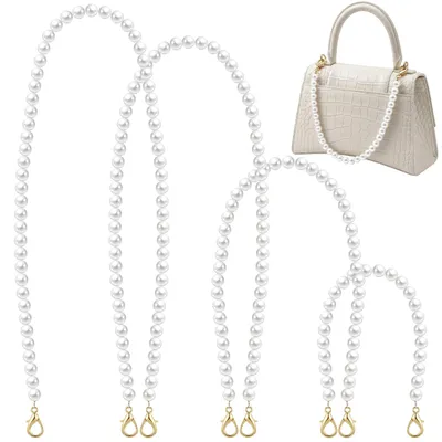 Taschenkettenset, 4 Perlenketten, 30–120 cm, goldfarben, 4-teilig