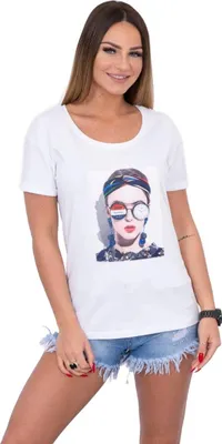 Produktbild von Weiße Grafikbluse für Damen