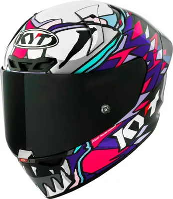 Imagen del producto de Casco KYT KX-1 Race GP, réplica de Bastianini, edición 2023, color blanco/rosa, talla 2XL (63)