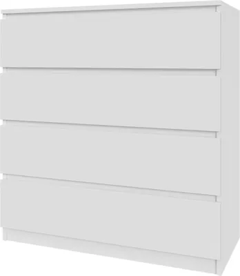 Produktbild von Kommode Schrank AVEN 90 cm - weiß - 4 Schubladen - Wohnzimmer, Schlafzimmer - Aktenschränke - mattweiß