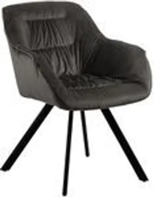 Produktbild von Moderne Esszimmerstühle - schicke Esstischstühle in Velvetoptik gepolsterte Stühle für Wohn- und Esszimmer , Farbe:Dunkelgrau;Menge:1 St.