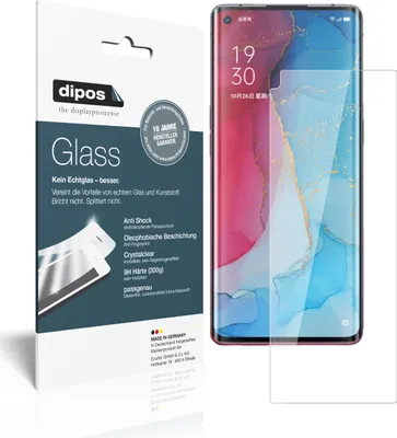 Produktbild von 1x Schutzfolie für Oppo Reno3 Pro - Anti-Shock 9H Folie dipos Glass Kunststoffglas