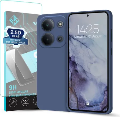 Produktbild von Hülle für Xiaomi Redmi 15C mit 9H Displayglas Displayschutz Case Cover Bumper Smartphone Softgrip Schutzhülle Farbe: Lavendelblau
