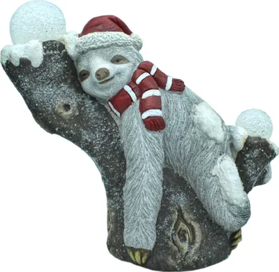 Produktbild von Weihnachts-Faultier auf Baumstamm mit LED 50 x 46cm