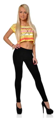 Produktbild von Damen Leggings Leo Zebra Print Stretch Slim Fit, Schwarz XL/42