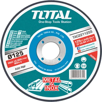 Obrázok produktu pre Total TAC2211255 Kotouče řezné na kov 10ks 125x12x222mm