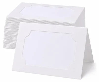 Produktbild von 50er Pack Hochzeitsplatzkarten Mit Einsätzen, Gefaltete Tischkarten