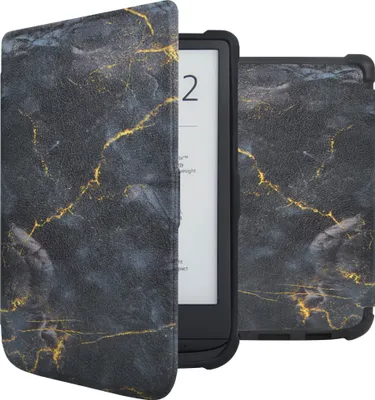 Produktbild von imoshion Design Slim Soft Case Sleepcover Pocketbook Touch Lux 5 / HD 3 / Basic Lux 4 / Vivlio Lux 5 - Black Marble