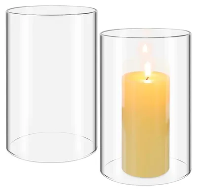 Imagen del producto de Omgoods - Juego de 2 candelabros de vidrio para velas, 10 x 15 cm