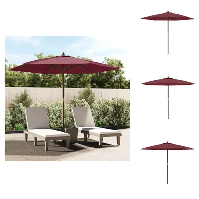 Produktbild von vidaXL Sonnenschirm mit Holzmast Bordeauxrot 299x240 cm - Sonnenschirme & Sonnenschutze