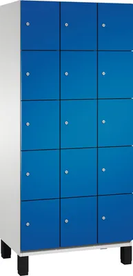 Produktbild von Fächerschrank, 3x5 Fächer, Abt. B 300 mm, Selbstbelüftungskonzept, BxTxH 900x525x1980 mm, RAL 7035/5010