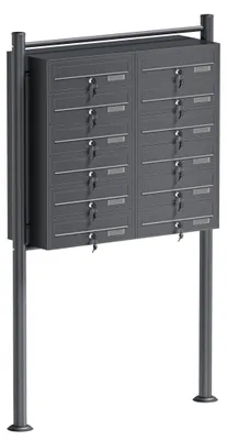 Stehendes Briefkastensystem 12 Fach Anthrazit 945x270x1500 mm