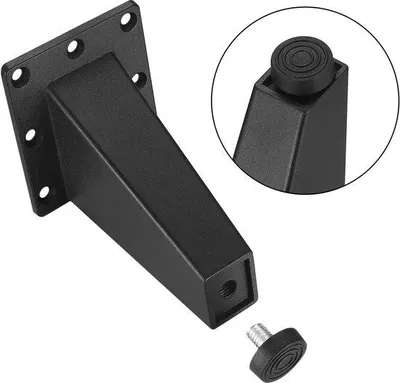 Produktbild von Famanu Möbelbeine 6 Stück verstellbar schwarz 92 mm - Metall Tisch-/Bank-/Bettfüße