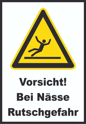 Produktbild von Vorsicht Bei Nässe Rutschgefahr Schild A0 Rückseite selbstklebend