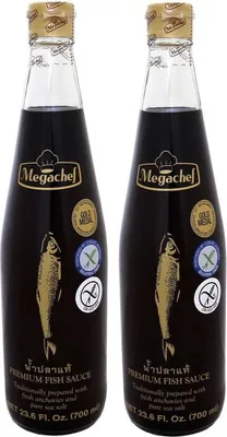 Produktbild von 2er-Pack 700ml Megachef PREMIUM Fischsauce [ glutenfrei ] und ohne Glutamat / Fish Sauce