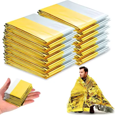 Imagen del producto de Manta térmica de 10 piezas, de 210 x 160 cm, para primeros auxilios
