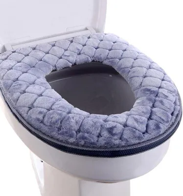 Produktbild von Toilettensitzbezug Warmer Bezug Waschbar mit Reißverschluss - Grau