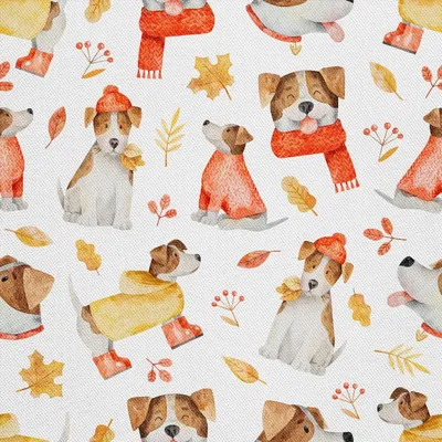 Produktbild von OUTDOOR DEKOSTOFFE OXFORD - Motiv Hund in Herbstkleidung