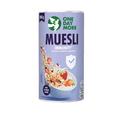 Produktbild von OneDayMore | Immun Müsli ohne Zuckerzusatz | mit Vitamin C, Nüssen und Früchten, 400g
