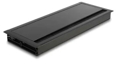 Produktbild von DeLOCK Kabeldurchführung für Tischeinbau mit Bürste 300 x 120 x 28 mm schwarz, 1 Stück(e), Aluminium, Schwarz