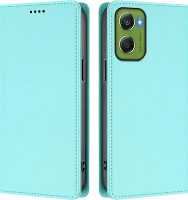 Produktbild von Handyhülle für Motorola Moto G06, Kunstleder Klapphülle Stoßfeste Magnetische Hülle mit Ständer Türkis