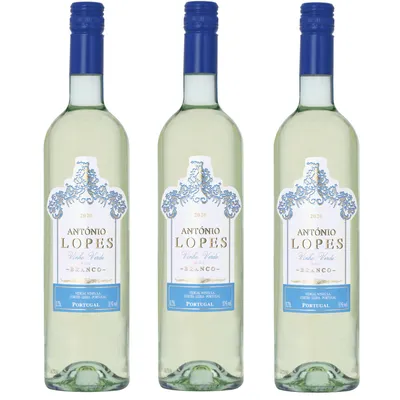 Immagine prodotto di Antonio Lopes Vinho Verde DOC vino bianco semisecco 750ml confezione da 3 pezzi