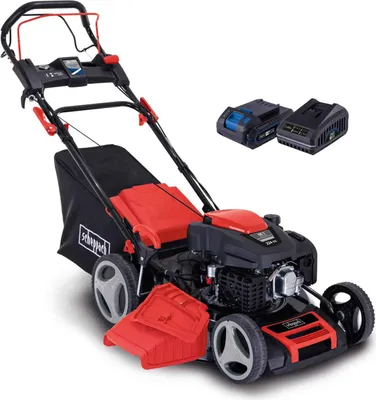 Produktbild von Scheppach Benzin-Rasenmäher MS225-53E VS inkl. 2Ah Akku + 2,4A Ladegerät | 4,4 kW / 6 PS / 224 cm³ 4-Takt-Benzinmotor | 53 cm Schnittbreite | 65 L Box