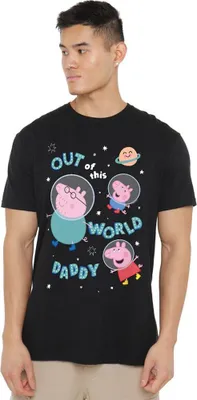 Obrázek produktu pro Prasátko Peppa - Tričko "Out Of This World" pro muže/dámy uni TV21389 (L) (Černá)